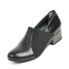 Women's leather platform shoes isolated on white background