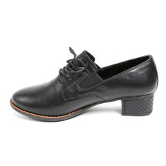 Women's leather platform shoes isolated on white background