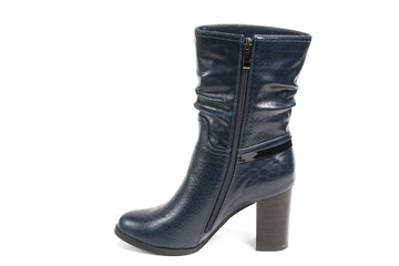 Women's leather platform shoes isolated on white background