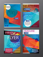 Set Flyer Design Abstract Polygonal. Business Template for Flyer, Banner,