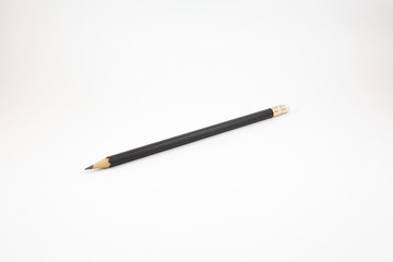 Black pencil on white background
