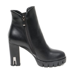 Women's leather platform shoes isolated on white background