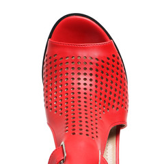 Women's leather platform shoes isolated on white background