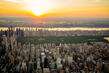 New York Central park aerial view in summer