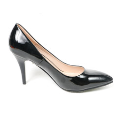 Women's leather platform shoes isolated on white background