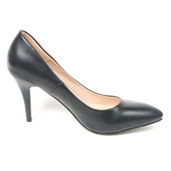 Women's leather platform shoes isolated on white background