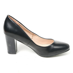 Women's leather platform shoes isolated on white background