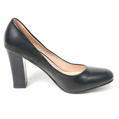 Women's leather platform shoes isolated on white background