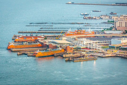 New York, NY / USA - ‎August ‎7, ‎2018: Staten Island Ferry Pier