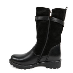 Women's demi-season high boots isolated on white background