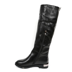 Women's demi-season high boots isolated on white background