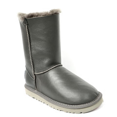 Women's demi-season high boots isolated on white background