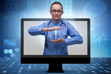 Telehealth concept with doctor doing remote check-up