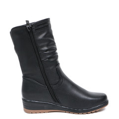 Women's demi-season high boots isolated on white background