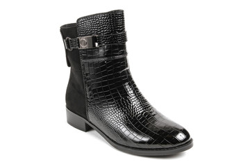 Women's demi-season high boots isolated on white background