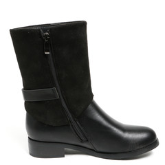 Women's demi-season high boots isolated on white background