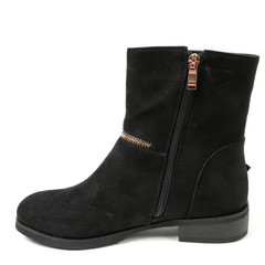 Women's demi-season high boots isolated on white background