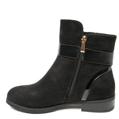 Women's demi-season high boots isolated on white background