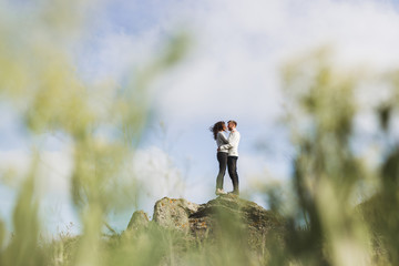 Young couple walking together