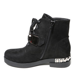 Women's demi-season high boots isolated on white background