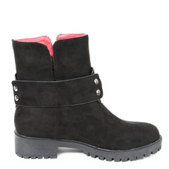 Women's demi-season high boots isolated on white background