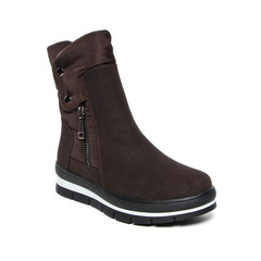 Women's demi-season high boots isolated on white background