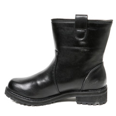 Women's demi-season high boots isolated on white background