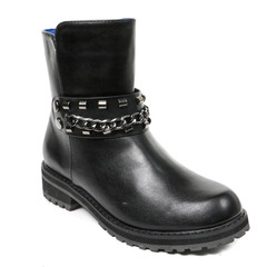 Women's demi-season high boots isolated on white background