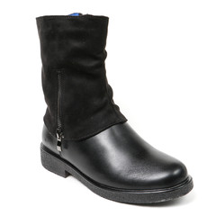 Women's demi-season high boots isolated on white background