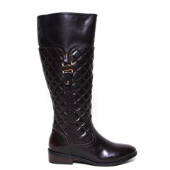 Women's demi-season high boots isolated on white background