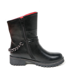 Women's demi-season high boots isolated on white background