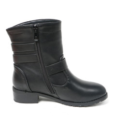 Women's demi-season high boots isolated on white background