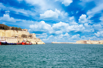 Fort Sant' Angelo guarding the Grand Harbor of  Valletta, Malta