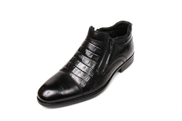 Classic office leathers man shoes isolated on white background.