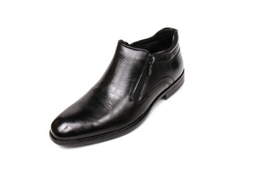 Classic office leathers man shoes isolated on white background.