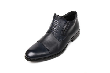 Classic office leathers man shoes isolated on white background.