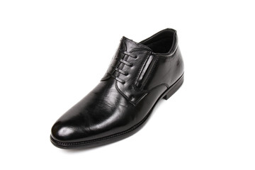 Classic office leathers man shoes isolated on white background.