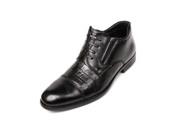 Classic office leathers man shoes isolated on white background.