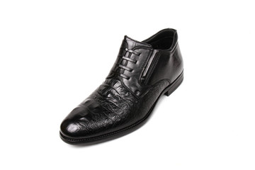 Classic office leathers man shoes isolated on white background.