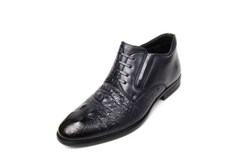 Classic office leathers man shoes isolated on white background.