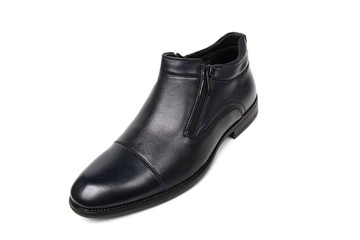 Classic office leathers man shoes isolated on white background.