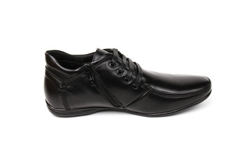 Classic office leathers man shoes isolated on white background.