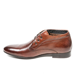 Classic office leathers man shoes isolated on white background.