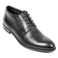 Classic office leathers man shoes isolated on white background.