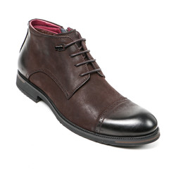 Classic office leathers man shoes isolated on white background.