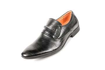 Classic office leathers man shoes isolated on white background.