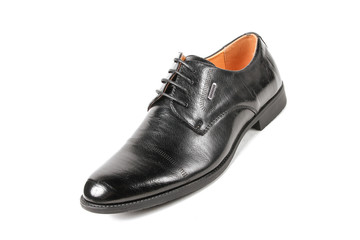 Classic office leathers man shoes isolated on white background.