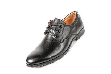 Classic office leathers man shoes isolated on white background.