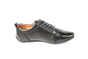 Classic office leathers man shoes isolated on white background.