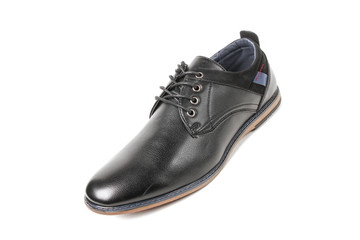 Classic office leathers man shoes isolated on white background.